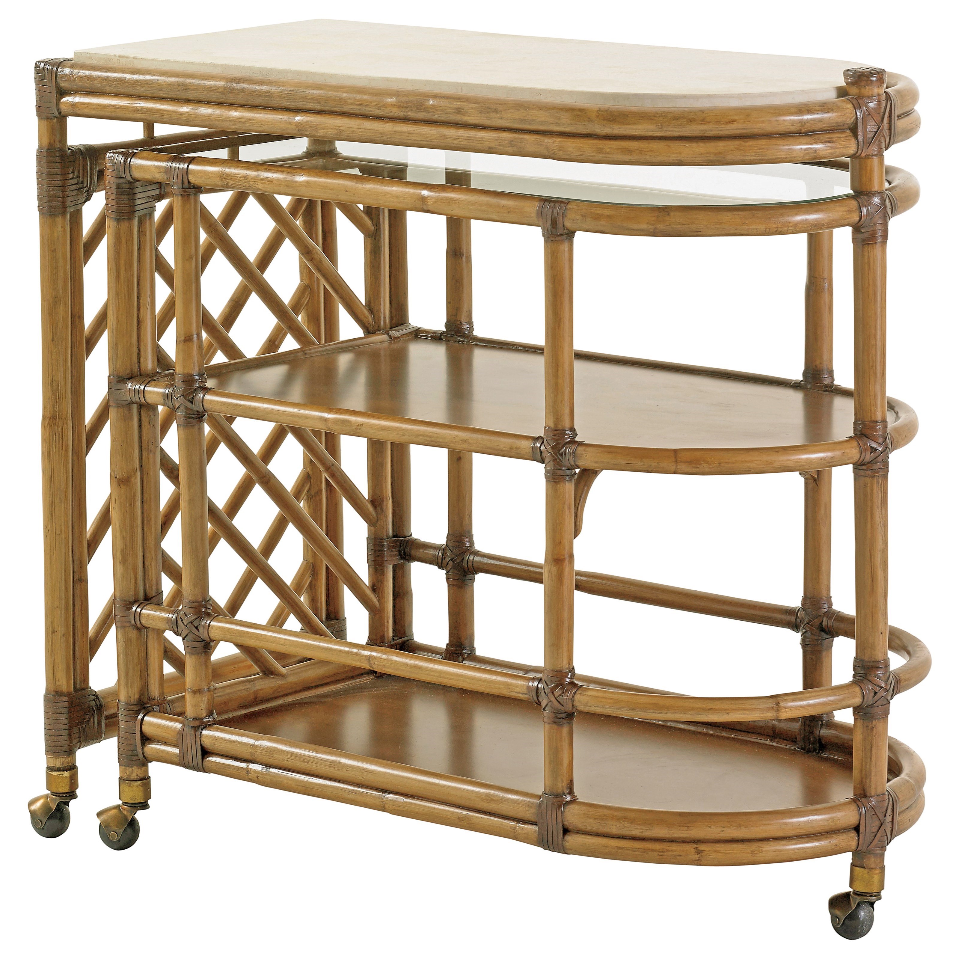 Tommy Bahama Home Twin Palms 558862 Cable Beach Nesting Bar Cart with